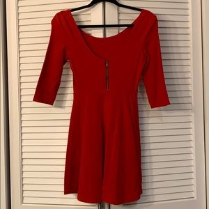 Express Dresses - Express red A-line dress with quarter sleeves Express Dresses - Express red A-line dress with quarter sleeves